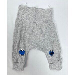 H&M 1-2 month Baby Gray Sesame Street Pants Joggers Cookie Monster